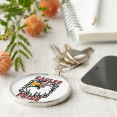 レッドグリッターイーグルズプライドゲームデイファンギアボタン キーホルダー (側面)