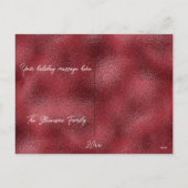 レッドグリッターエレガントクリスマス シーズンポストカード (裏面)