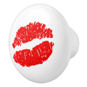 レッドグリッターキスリップスシックなドレッサードロワーキャビネット セラミックノブ (右)