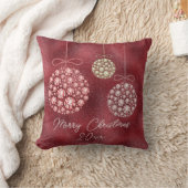 レッドグリッタークリスマスオーナメントズホリデイ クッション (ブランケット)