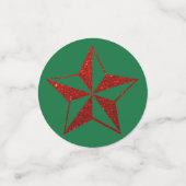 レッドグリッタークリスマススター コンフェッティ (スモール正面)