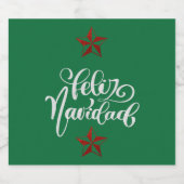 レッドグリッタークリスマススター ビールラベル (シングルラベル)