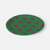 レッドグリッタークリスマススター ペーパープレート (アングル)