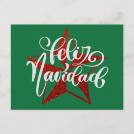 レッドグリッタークリスマススター ポストカード