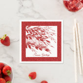 レッドグリッタークリスマスベリー スタンダードカクテルナプキン (インサイチュ)