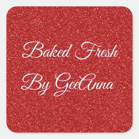 レッドグリッタークリスマスベーカリー スクエアシール (正面)