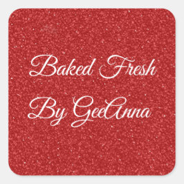 レッドグリッタークリスマスベーカリー スクエアシール