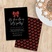 レッドグリッターコケットボウレッツパーティー 招待状