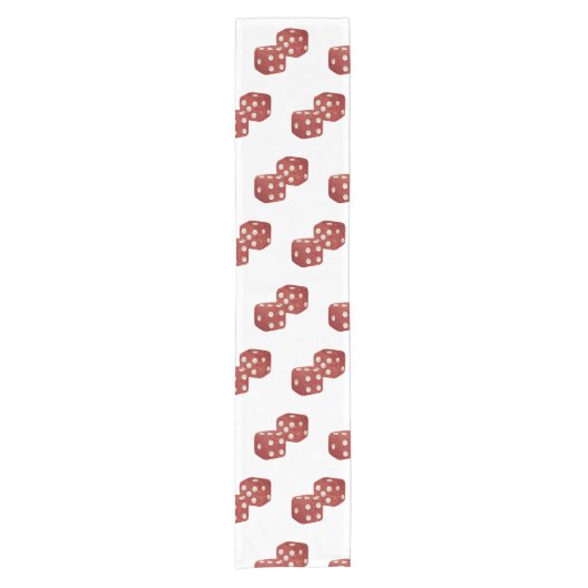 レッドグリッターサイコロカジノテーマ ショートテーブルランナー (正面)