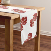 レッドグリッターサイコロカジノテーマ ショートテーブルランナー (インサイチュ)