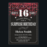 レッドグリッターサプライズ16th誕生日招待状 招待状<br><div class="desc">レッドグリッターサプライズ16誕生日招待状。ホワイトタイポグラフィ。黒と白の黒板の背景子供の誕生日。男女誕生日10代の少年女性のデイ招待状第13回第15回第16回第18回第20回第21回第30回第40回第60回第70回第80回第90回第100回。年齢に関係なく。さらにカスタマイズするには、「クリックカスタマイズit」ボタンをクリックし、デザインツールを使用してこのテンプレートを変更してください。</div>