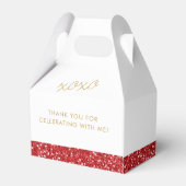 レッドグリッタースウィート16 パーソナライズされた フェイバーボックス (裏面サイド)