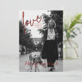 レッドグリッタースエレガントクリスマスカード (スタンド正面)