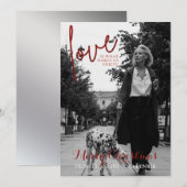 レッドグリッタースエレガントクリスマスカード (正面/裏面)