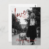 レッドグリッタースエレガントクリスマスポストカー ポストカード (正面/裏面)