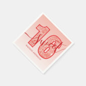 レッドグリッタースクリプトスウィート16誕生日 スタンダードカクテルナプキン (角)