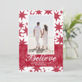 レッドグリッタースターズクリスマスフォト シーズンカード (スタンド正面)