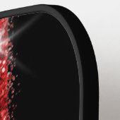 レッドグリッタースポーツレーシングストライプエレガントズ ピックルボールラケット (左詳細)