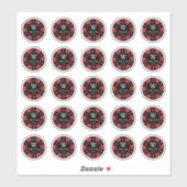 レッドグリッタートランプのポーカーチップカジノウェディングパーティー3cm シール (シート)