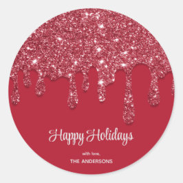 レッドグリッタードリップカスタム ラウンドシール