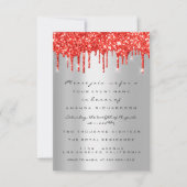 レッドグリッタードリップスシルバーブライダルスウィート16th誕生日 招待状 (正面)