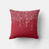 レッドグリッタードリップ名前をカスタムする クッション (裏面)