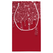 レッドグリッタードリップ名前をカスタムする スモールペーパーバッグ (裏面)