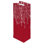 レッドグリッタードリップ名前をカスタムする ワインギフトバッグ (裏面アングル)