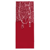 レッドグリッタードリップ名前をカスタムする ワインギフトバッグ (裏面)