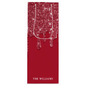 レッドグリッタードリップ名前をカスタムする ワインギフトバッグ (正面)