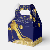 レッドグリッターハイヒールエレガントな結婚式用特典ボックス フェイバーボックス (裏面サイド)