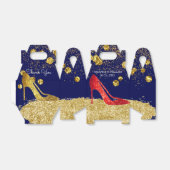 レッドグリッターハイヒールエレガントな結婚式用特典ボックス フェイバーボックス (折り畳みなし)