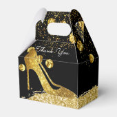 レッドグリッターハイヒールエレガントな結婚式用特典ボックス フェイバーボックス (裏面サイド)