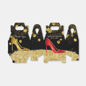 レッドグリッターハイヒールエレガントな結婚式用特典ボックス フェイバーボックス (折り畳みなし)