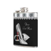 レッドグリッターハイヒールシューズ フラスク (左)