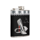 レッドグリッターハイヒールシューズ フラスク (右)