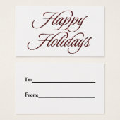 レッドグリッターハッピーホリデーズギフトラベル (正面&裏面)