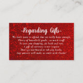 レッドグリッターハネムーンファンドブライダルシャワー結婚ズ エンクロージャーカード (正面)