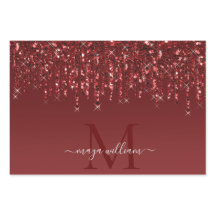 レッドグリッターパーソナライズされたはモノグラムと名前を乾燥