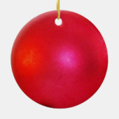 レッドグリッターパーソナライズされたホリデイ セラミックオーナメント (裏面)