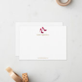 レッドグリッターヒールズブティックフラットノテカード ノートカード (正面/裏面インサイチュ)