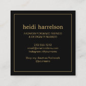 レッドグリッターヒールブティック、ポストマークセラーブラック スクエア名刺 (裏面)