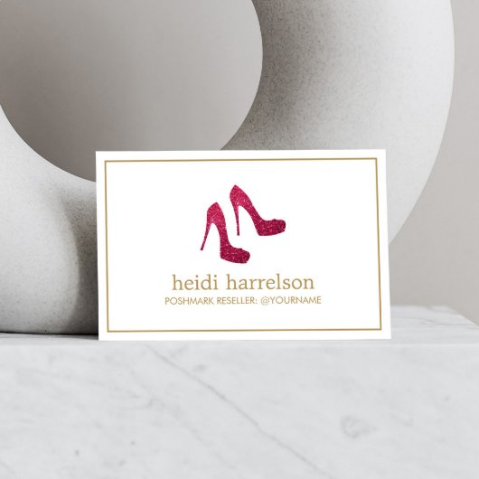 レッドグリッターヒールブティックPoshmark Seller 名刺