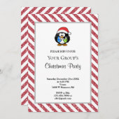 レッドグリッターフレームおもしろいクリスマスパーティーの招待 招待状 (正面/裏面)