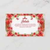 レッドグリッターフローラスパークルキンセアニェラ エンクロージャーカード (裏面)