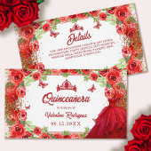 レッドグリッターフローラスパークルキンセアニェラ エンクロージャーカード