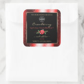 レッドグリッターブラック製品ラベル赤バラ追加ロゴ スクエアシール (バッグ)