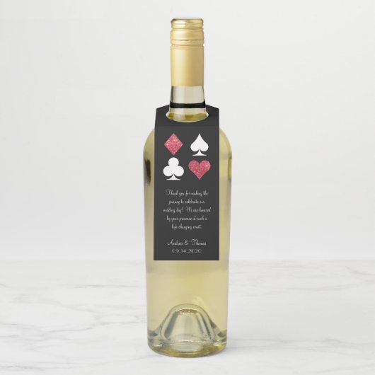 レッドグリッターベガ結婚スウェルカムボトルラベル ボトルネックタグ (ボトル)