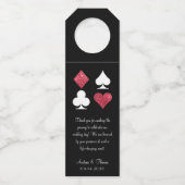 レッドグリッターベガ結婚スウェルカムボトルラベル ボトルネックタグ (正面)