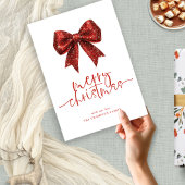 レッドグリッターボウ2026カレンダーメリークリスマス シーズンカード